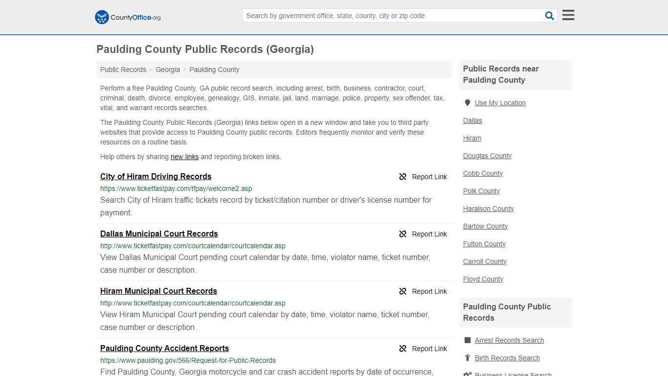 Public Records - Paulding County, GA (Business, Criminal, GIS, Property ...